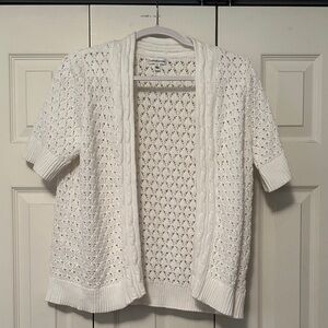 Croft & Barrow Women's white Open Knit Cardigan